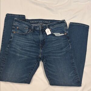 American Eagle Outfitters Men's Dark Blue Skinny Jeans